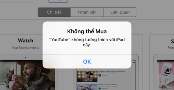 Nguyên nhân cho lỗi không tải được Youtube trên iPad