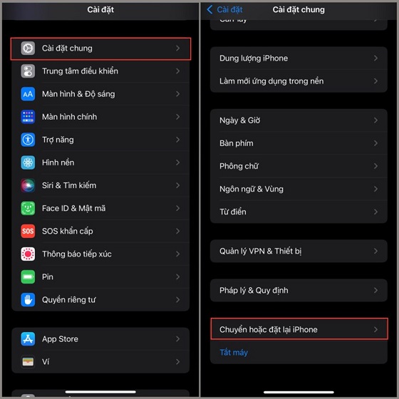 Khôi phục lại máy về cài đặt gốc