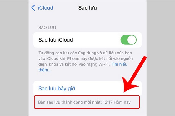 Khôi phục tin nhắn iphone bằng iCloud