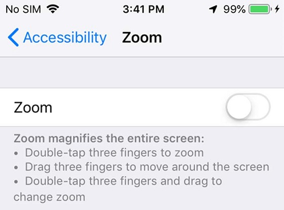 Tắt Zoom điện thoại Iphone