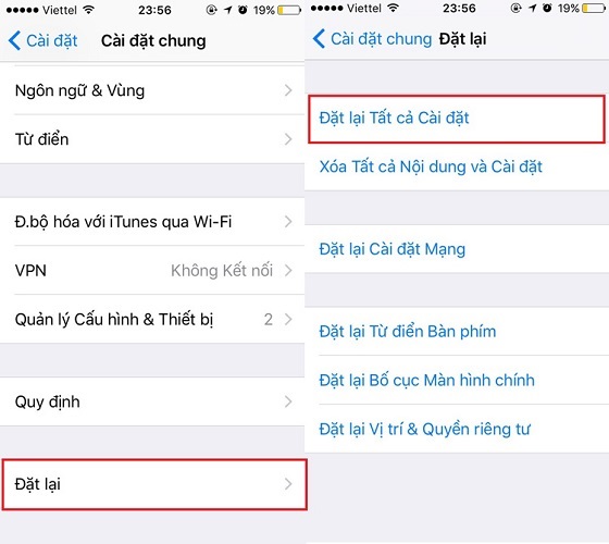 khôi phục lại máy về cài đặt gốc