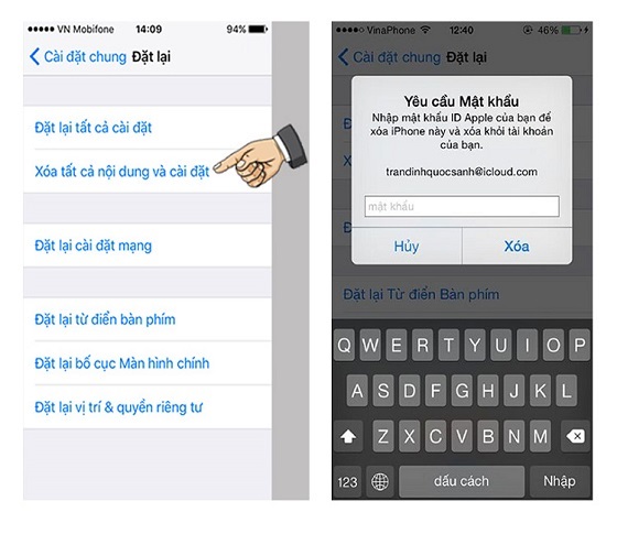 Reser lại máy iPhone 11