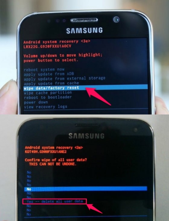 Khắc phục Samsung bị đen màn hình bằng cách reset máy