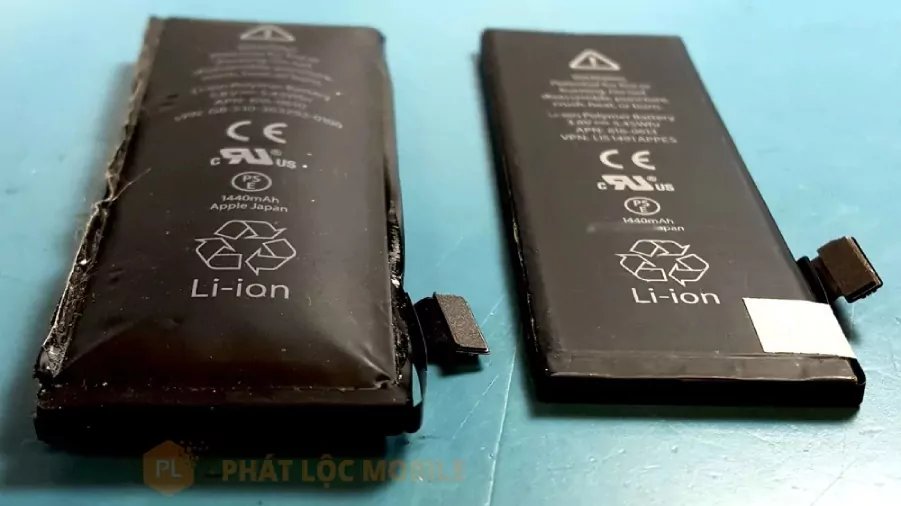 so sánh pin iphone bị phồng và pin iphone bình thường