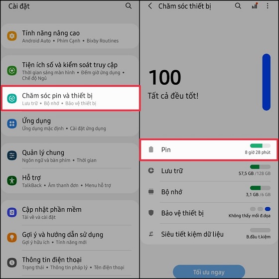Cách bật tắt chế độ sạc nhanh trên Samsung