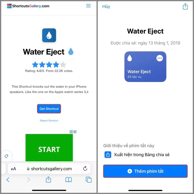 truy cập và tại shortcuts water eject trên iphone