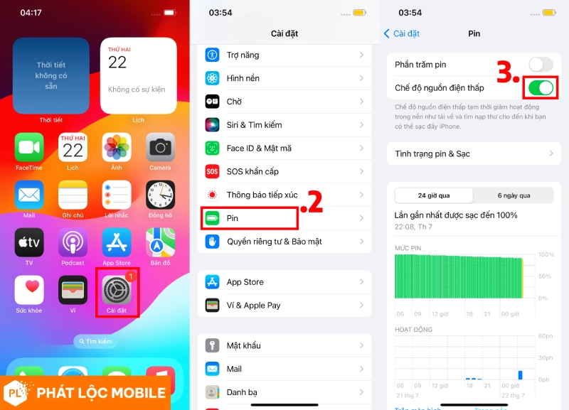 Bật tắt chế độ Nguồn điện thấp bằng Cài đặt