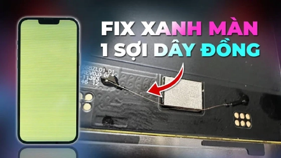 fix xanh màn iPhone với 1 sợi dây đồng